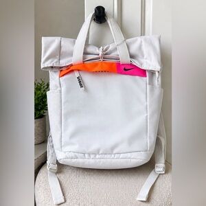 Nike Roll Top Backpack White Neon Just Do It Bag